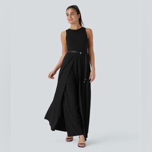 Halara Breezeful™ Zipper Sleeveless Pocket Contrast Quick Dry Jumpsuit Sz 8